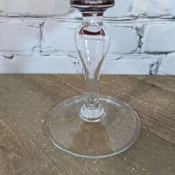 empoli amber footed glass bowl candy dish trinket dish decor 7" - Picture 6 of 6